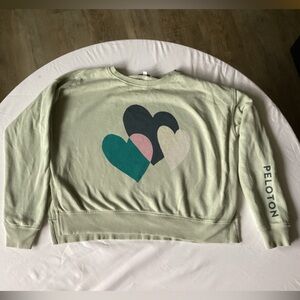 Peloton Women's Multi-Heart Crew Neck Sweater - Light Green